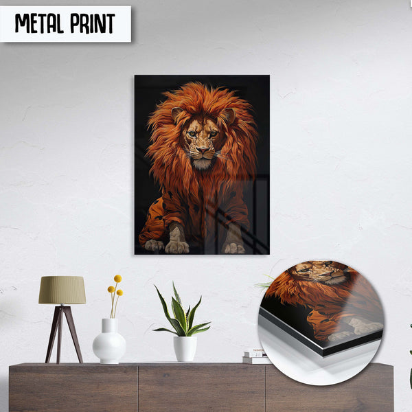 Gothic Lion Wall Art, Wild Jungle Animal Wall Decor, Safari Nursery Picture Print Artwork Decoration, Gothic Animal Art Print Wall Decor