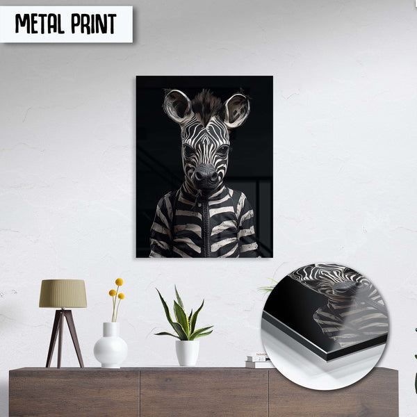 Zebra Wall Art, Vintage Gothic Stripe, Aesthetic Safari Theme, African Decor, Equine Portrait