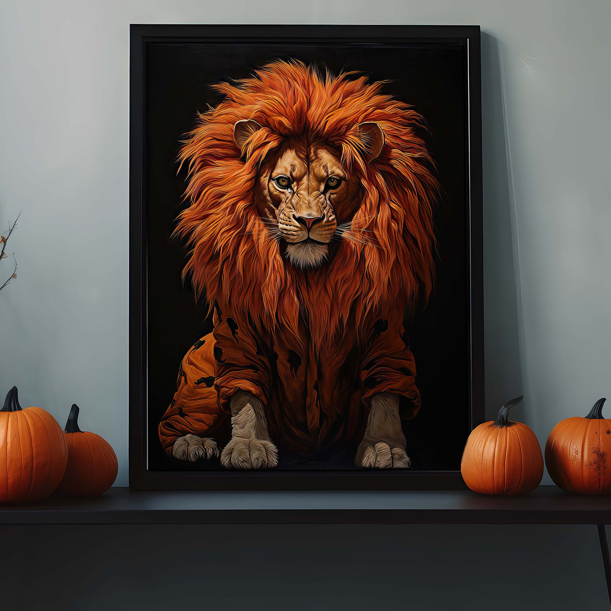 Gothic Lion Wall Art, Wild Jungle Animal Wall Decor, Safari Nursery Picture Print Artwork Decoration, Gothic Animal Art Print Wall Decor