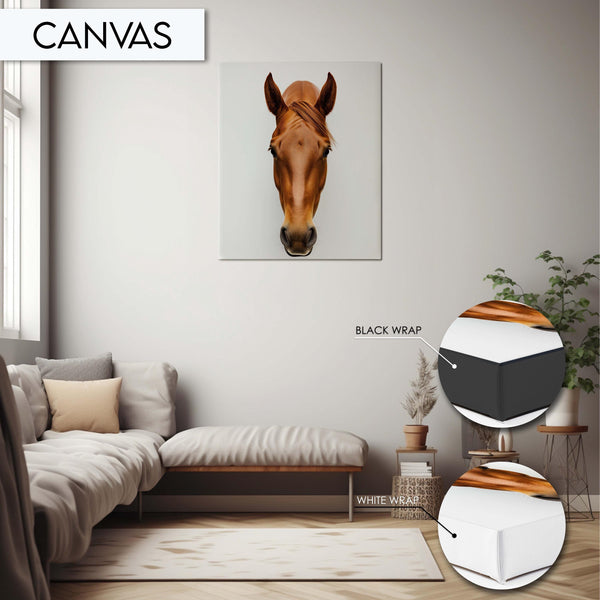 Minimalist Horse Wall Art, Modern Horse Portrait Print, Equestrian Decor, Elegant Animal Wall Art, Horse Head Painting, Horse Art Print