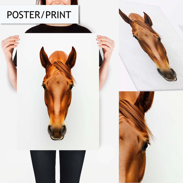 Minimalist Horse Wall Art, Modern Horse Portrait Print, Equestrian Decor, Elegant Animal Wall Art, Horse Head Painting, Horse Art Print