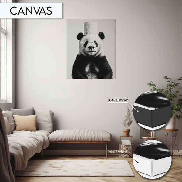 Funny Panda Bathroom Art, Quirky Panda Wall Print, Black and White Animal Art, Toilet Paper Decor, Fun Bathroom Wall Art, Toilet Wall Art