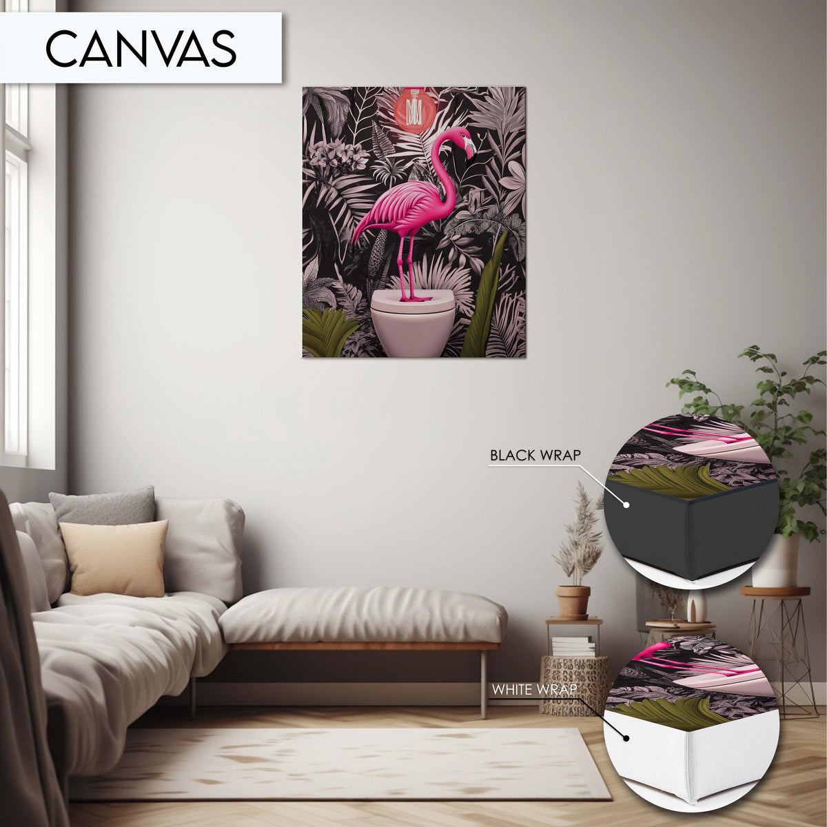 Flamingo Bathroom Art Print, Funny Animal Wall Decor for Bathroom, Tropical Flamingo Print, Flamingo Wall Art for Toilet Art, Bathroom Decor