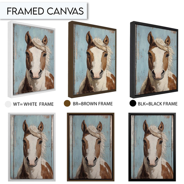 Horse Wall Art, Rustic Horse Art Print, Farmhouse Animal Decor, Horse Portrait Wall Art, Horse Painting Decor, Horse Art for Living Room