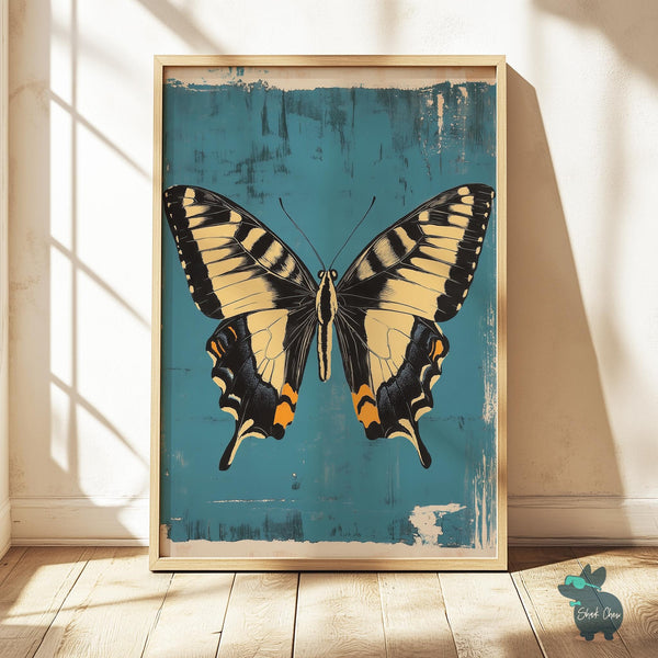 Butterfly Wall Art, Rustic Butterfly Art Print, Farmhouse Animal Decor, Butterfly Portrait Wall Art, Butterfly Painting Decor, Butterfly Art