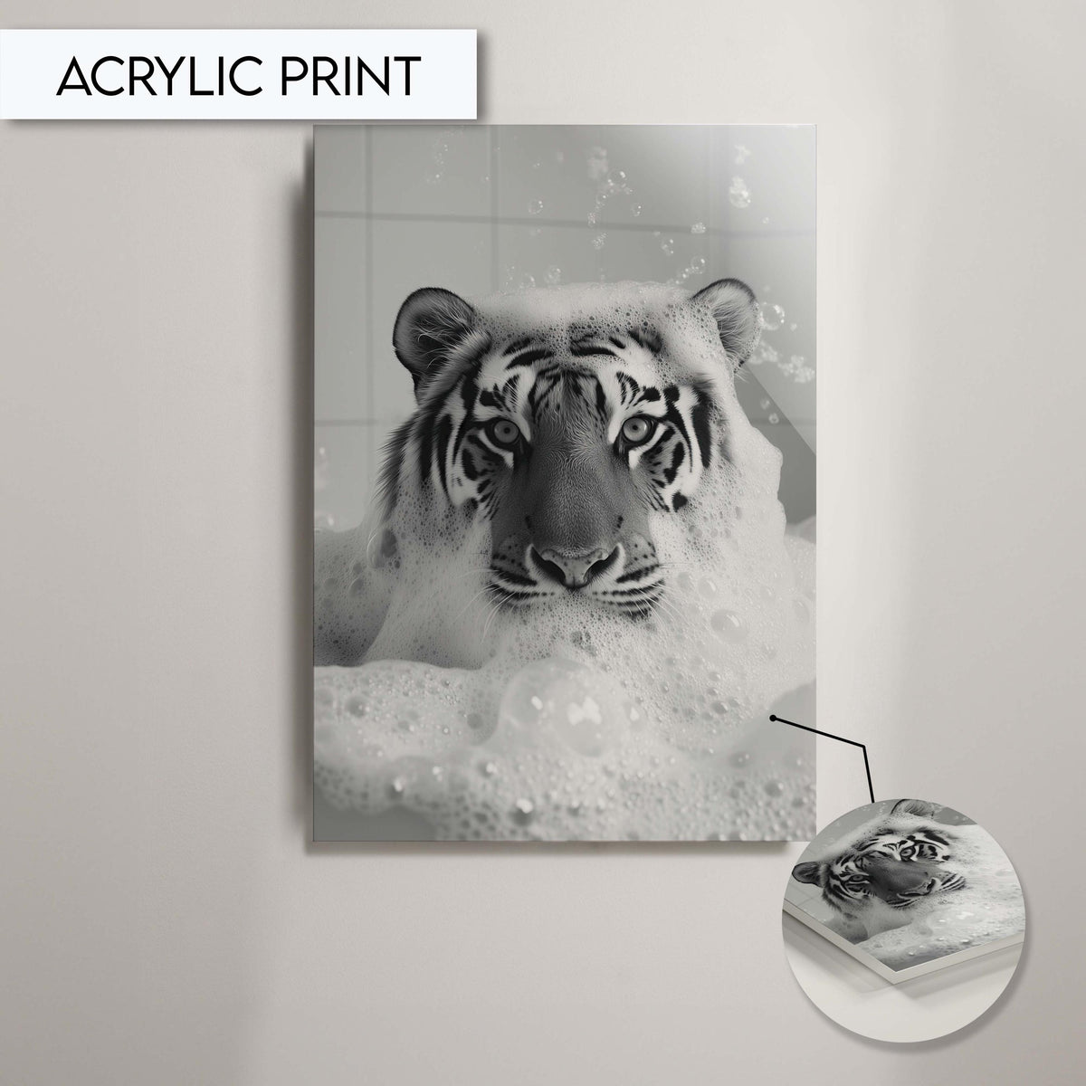 Funny Bathroom Art Print, Tiger in Bathtub Wall Art, Animal Wall Decor for Bathroom, Tiger Bathroom Wall Art Decor, Bathtub Art Print