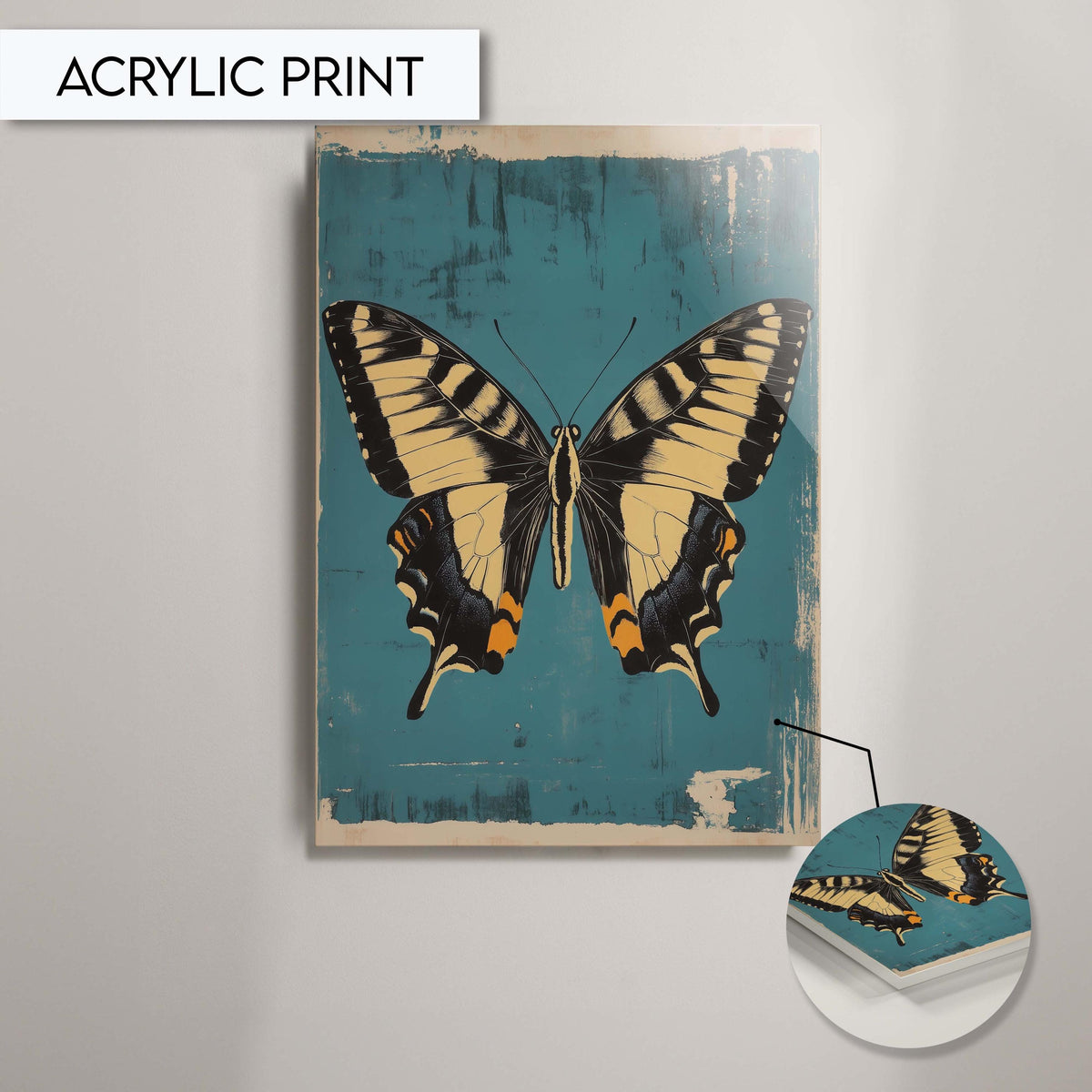 Butterfly Wall Art, Rustic Butterfly Art Print, Farmhouse Animal Decor, Butterfly Portrait Wall Art, Butterfly Painting Decor, Butterfly Art