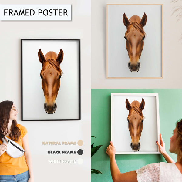 Minimalist Horse Wall Art, Modern Horse Portrait Print, Equestrian Decor, Elegant Animal Wall Art, Horse Head Painting, Horse Art Print