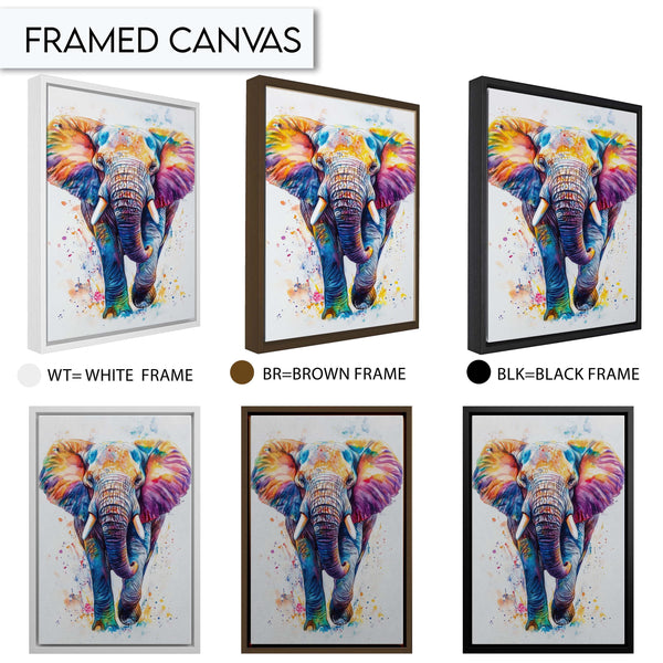 Colorful Elephant Wall Art, Vibrant Animal Art Print, Modern Elephant Painting, Rainbow Elephant Decor, Bold Elephant Wall Art