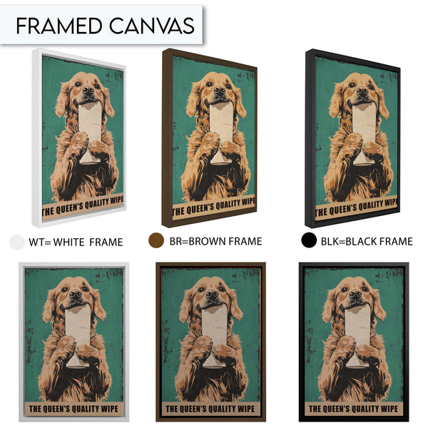 Funny Golden Retriever Bathroom Art Print Wall Art Decor for Bathroom, Dog Wall Decor Artwork for Toilet, Funny Bathroom Sign