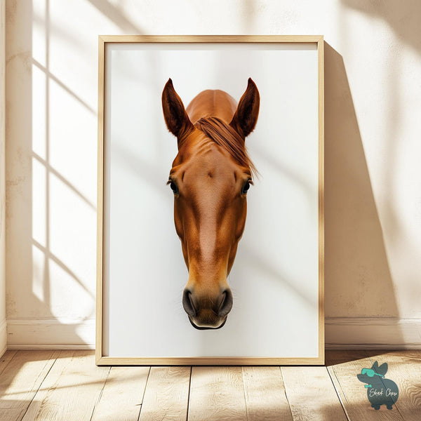 Minimalist Horse Wall Art, Modern Horse Portrait Print, Equestrian Decor, Elegant Animal Wall Art, Horse Head Painting, Horse Art Print