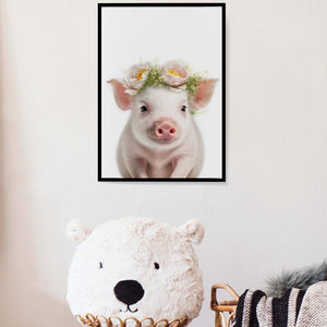 Baby Pig Wall Art, Piglet Art Print, Farmhouse Wall Art, Farm Nursery Decor, Gallery Wall Art, Pig Decor, Baby Room Decor, Baby Girl Gift