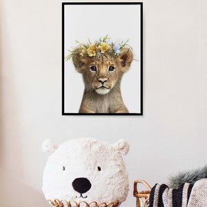 Baby Lion Safari Wall Art, Baby Girl Gift, Outdoor Wall Art, Kids Room Décor, Prints Wall Art Trendy, Wall Decor Living Room, Gift For Mom