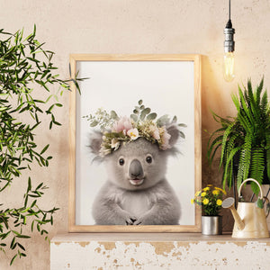 Australian Animal Koala Bear Wall Art, Woodland Baby Shower, Modern Wall Art Print, Classroom Decor, Nursery Decor Girl, Kids Room Decor