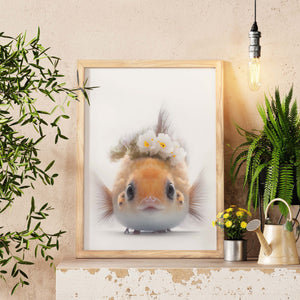 Baby Pufferfish Art Print, Bathroom Wall Art, Beach House Decor, Kitchen Wall Art, Digital Art Print, Coastal Wall Decor, Baby Girl Gift