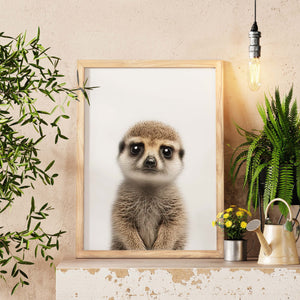 Baby Meerkat Art Print, Kids Room Decor, Adorable Animal Illustration, Whimsical Nursery Wall Art, Unique Child's Room Decoration