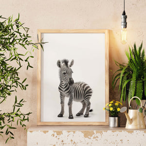 Zebra Foal Wall Art, Baby Zebra Nursery Decor, Safari Baby Animals, Baby Room Decor, Nursery Wall Art, Wall Hangings, Baby Shower Gift